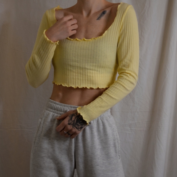 Crop top jaune pastel - Picture 4 of 8